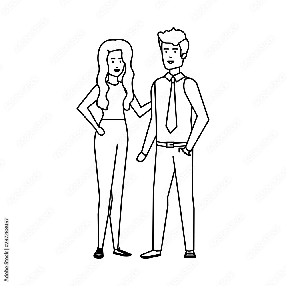 business couple avatars characters business couple avatars characters