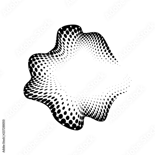 Black halftone badge on white background vector
