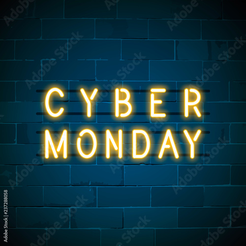 Cyber Monday neon sign vector