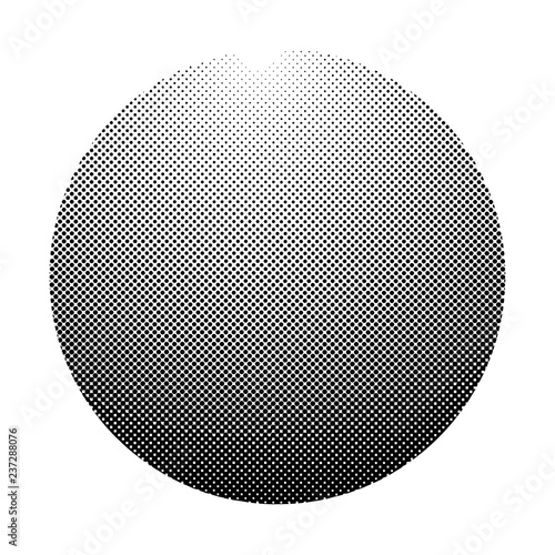 Black halftone badge on white background vector