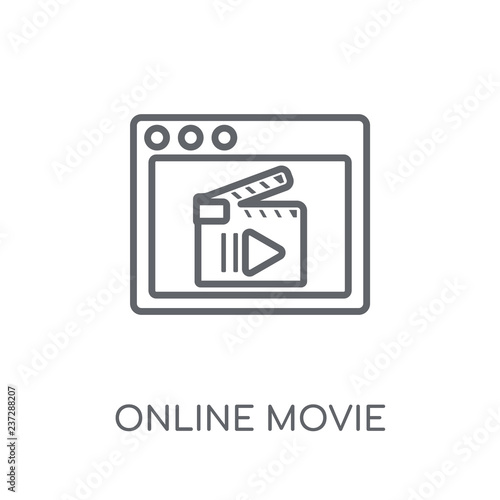 Online movie linear icon. Modern outline Online movie logo concept on white background from Cinema collection