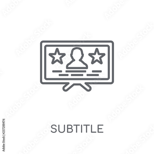 subtitle linear icon. Modern outline subtitle logo concept on white background from Cinema collection