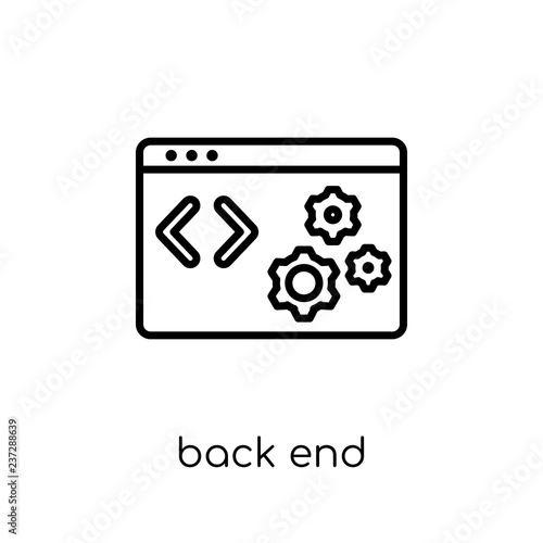 Back End icon. Trendy modern flat linear vector Back End icon on white background from thin line Technology collection