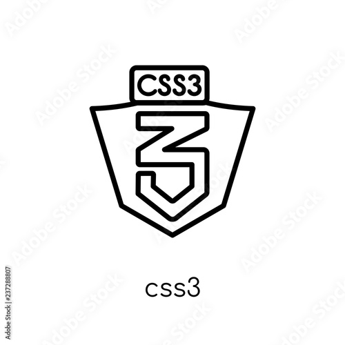 CSS3 icon. Trendy modern flat linear vector CSS3 icon on white background from thin line Technology collection