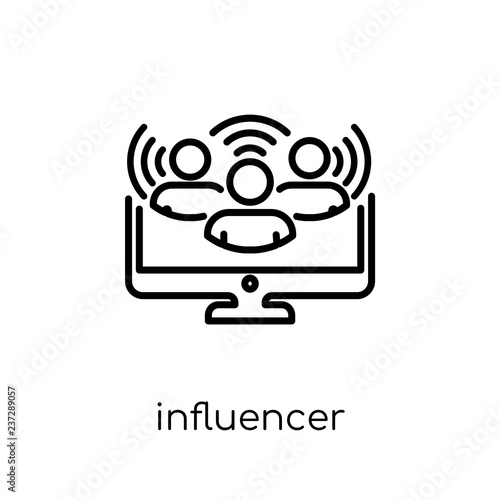 Influencer icon. Trendy modern flat linear vector Influencer icon on white background from thin line Technology collection