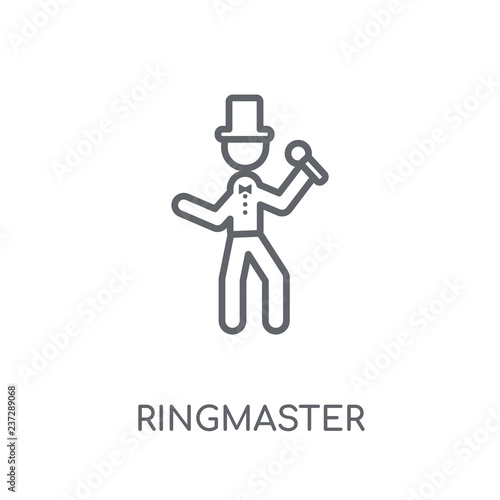 ringmaster linear icon. Modern outline ringmaster logo concept on white background from Circus collection