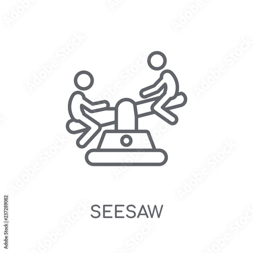 Seesaw linear icon. Modern outline Seesaw logo concept on white background from Circus collection