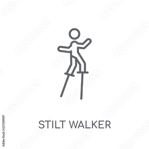 Stilt walker linear icon. Modern outline Stilt walker logo concept on white background from Circus collection