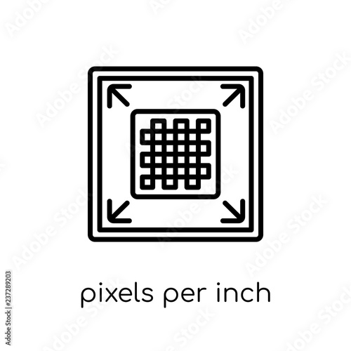 Pixels per Inch icon. Trendy modern flat linear vector Pixels per Inch icon on white background from thin line Technology collection