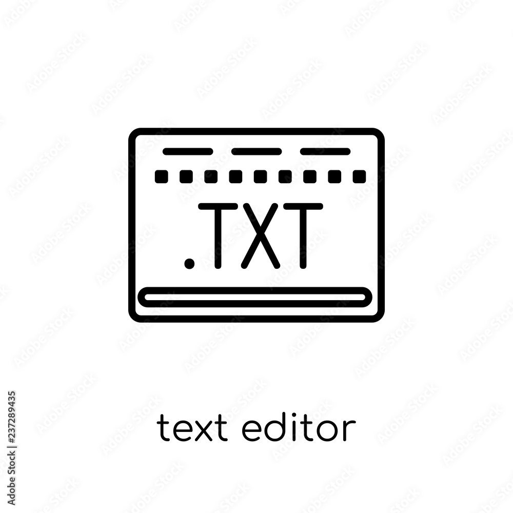 Text editor icon. Trendy modern flat linear vector Text editor icon on white background from thin line Technology collection Text editor icon. Trendy modern flat linear vector Text editor icon on white background from thin line Technology collection