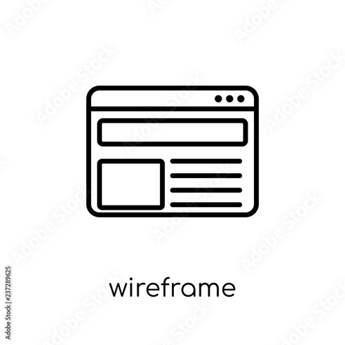 Wireframe icon. Trendy modern flat linear vector Wireframe icon on white background from thin line Technology collection