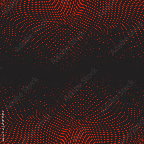 Red and black wavy halftone background vector