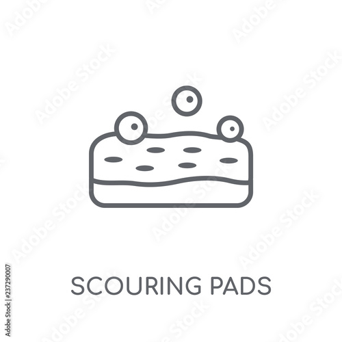 scouring pads linear icon. Modern outline scouring pads logo concept on white background from cleaning collection