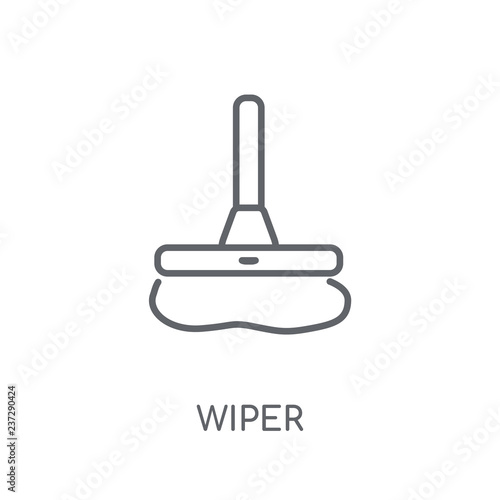 Wiper linear icon. Modern outline Wiper logo concept on white background from cleaning collection