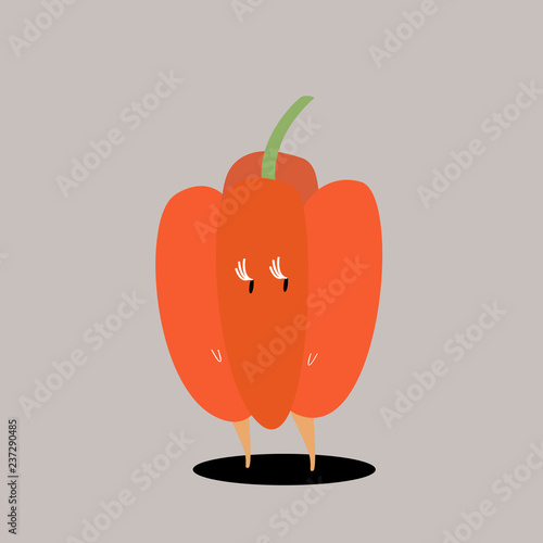 Bell pepper cartoon character vector