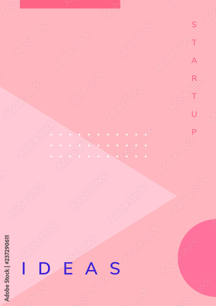 Minimal Memphis design start-up poster vector Minimal Memphis design start-up poster vector