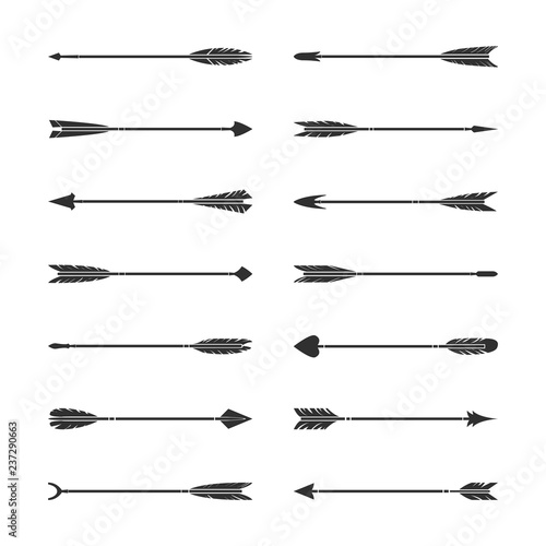 Set of gray stylish arrow vector