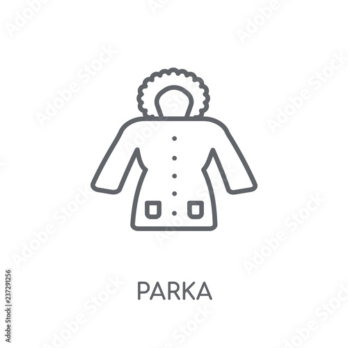 Parka linear icon. Modern outline Parka logo concept on white background from Clothes collection