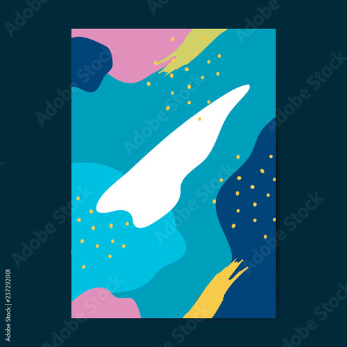 Colorful Memphis style poster vector