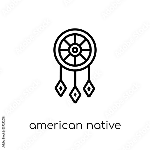 American Native icon. Trendy modern flat linear vector American Native icon on white background from thin line United States of America collection