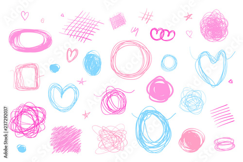 Colorful backgrounds with tangled lines on white. Intricate scribble textures. Wavy backdrops. Hand drawn grunge patterns. Elements for design