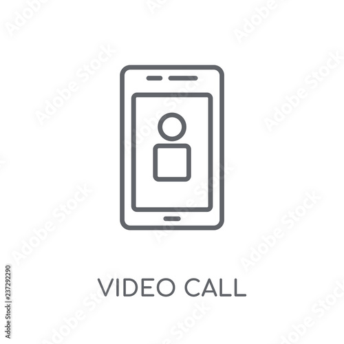 Video call linear icon. Modern outline Video call logo concept on white background from Communication collection