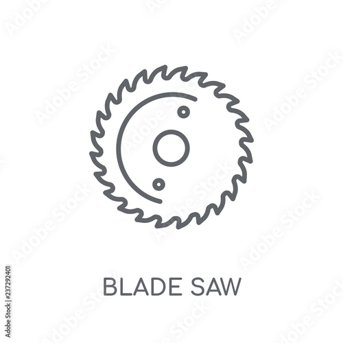 blade saw linear icon. Modern outline blade saw logo concept on white background from Construction collection