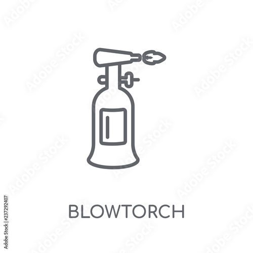 blowtorch linear icon. Modern outline blowtorch logo concept on white background from Construction collection