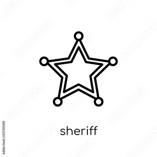 Sheriff icon. Trendy modern flat linear vector Sheriff icon on white background from thin line United States of America collection