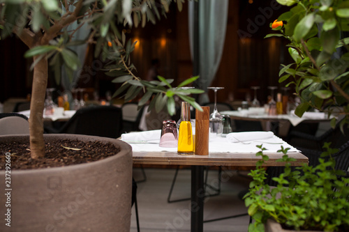 Outdoor restaurant table