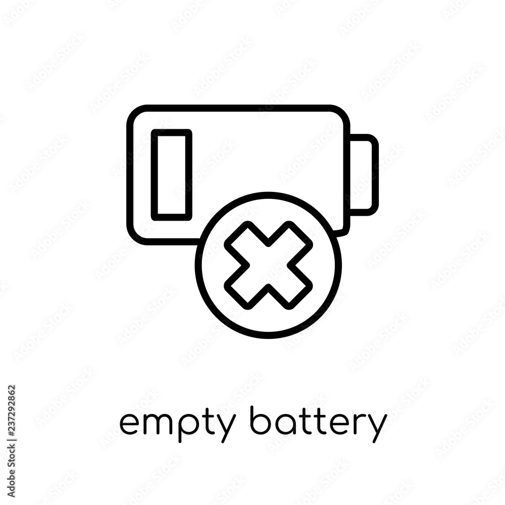 Empty battery icon from collection. Empty battery icon from collection.