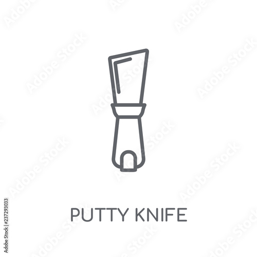 Putty knife linear icon. Modern outline Putty knife logo concept on white background from Construction collection