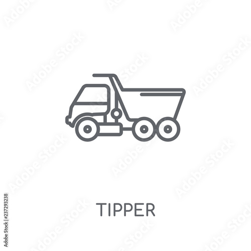 Tipper linear icon. Modern outline Tipper logo concept on white background from Construction collection