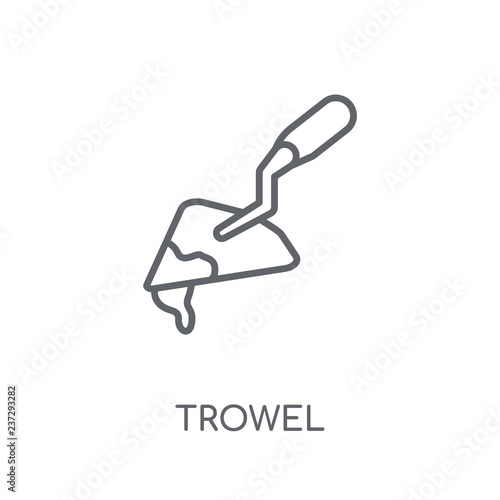 Trowel linear icon. Modern outline Trowel logo concept on white background from Construction collection