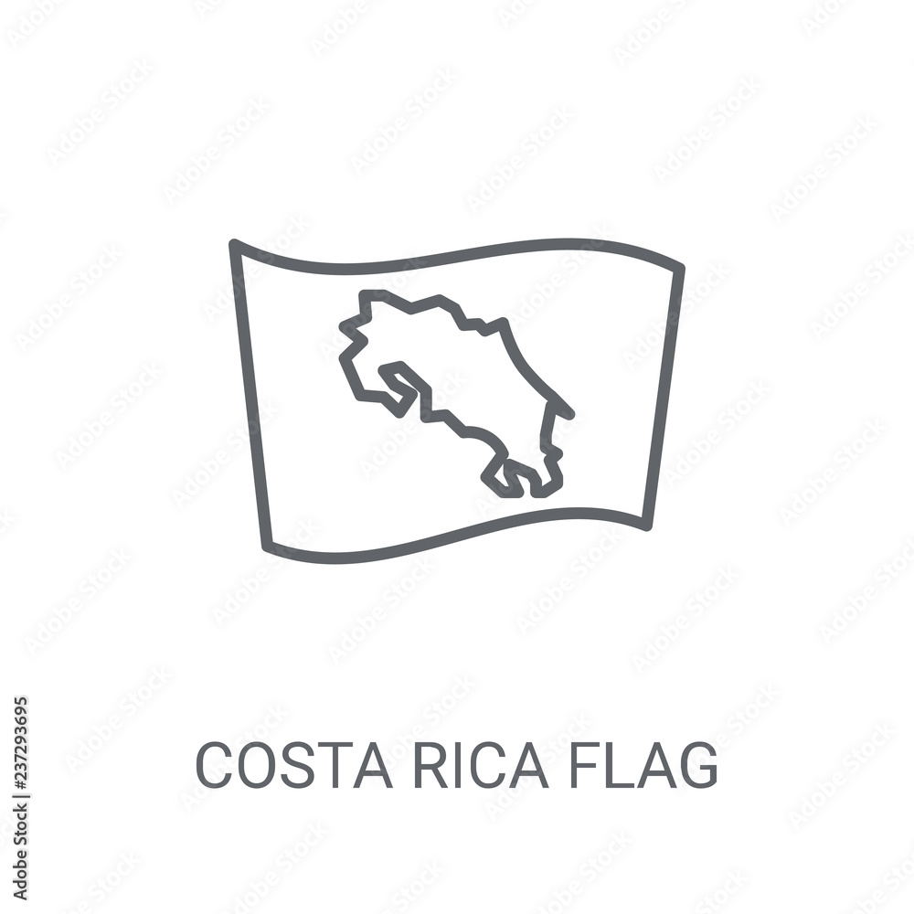 Costa Rica flag icon. Trendy Costa Rica flag logo concept on white