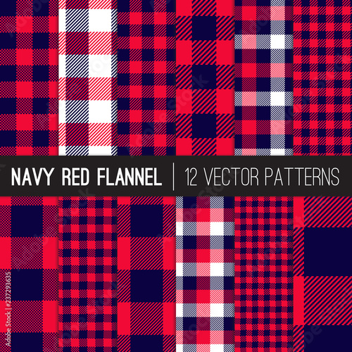 Navy Blue and Red Buffalo C...