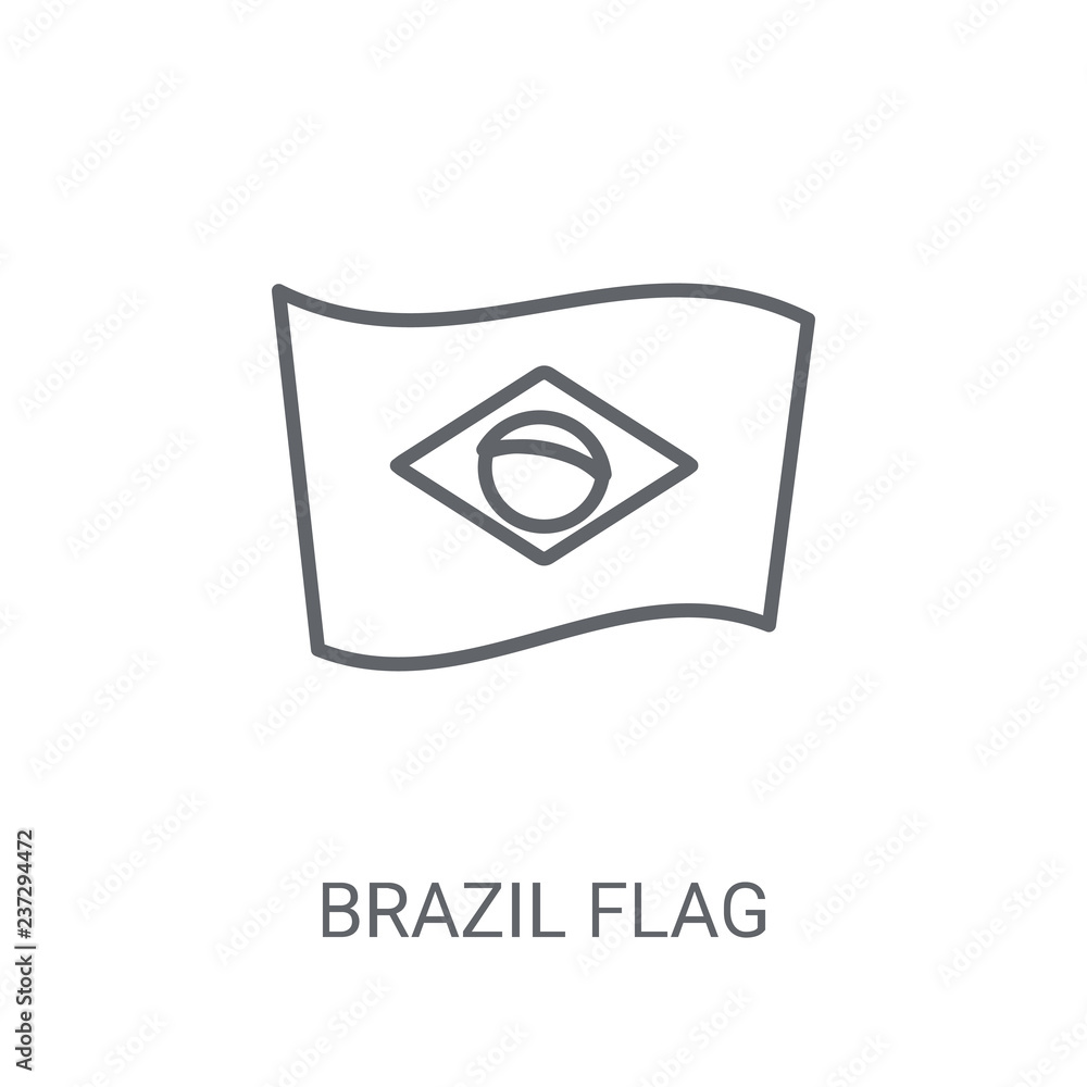 Brazil flag icon. Trendy Brazil flag logo concept on white