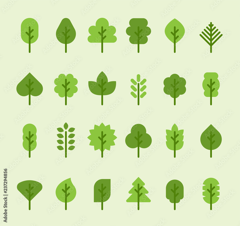 various shape of leaf icons. flat design vector graphic style. various shape of leaf icons. flat design vector graphic style.