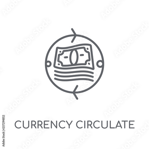 currency circulate linear icon. Modern outline currency circulate logo concept on white background from Cryptocurrency economy and finance collection