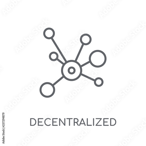 Decentralized linear icon. Modern outline Decentralized logo concept on white background from Cryptocurrency economy and finance collection