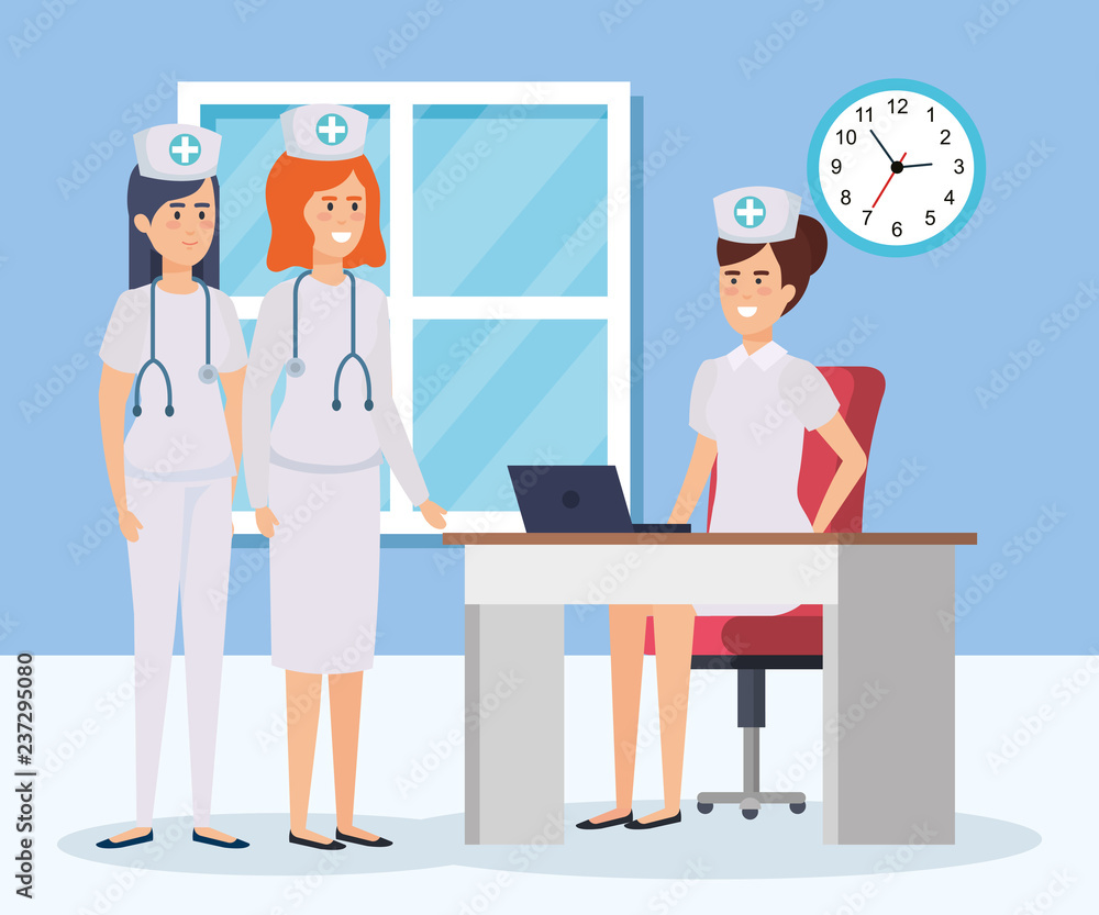beautiful nurse in consulting room beautiful nurse in consulting room