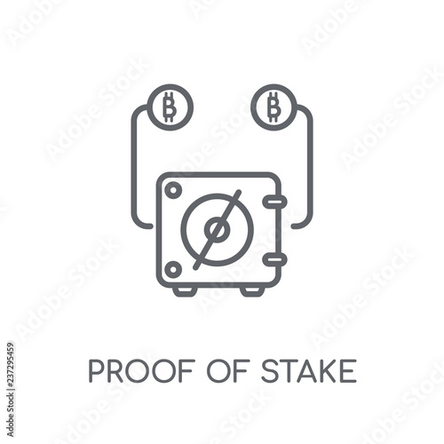 Proof of stake linear icon. Modern outline Proof of stake logo concept on white background from Cryptocurrency economy and finance collection
