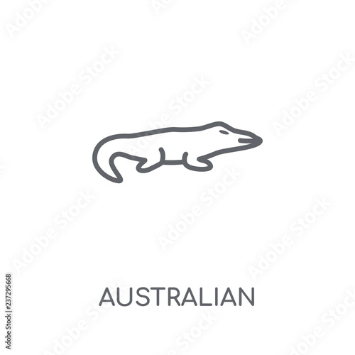 Australian Alligator linear icon. Modern outline Australian Alligator logo concept on white background from Culture collection
