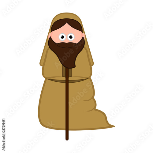 Isolated joseph cartoon character. Christmas. Vector illustration design