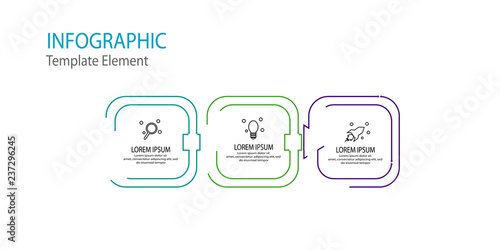 thin line square arrow infographic template element
