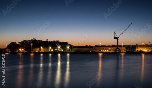 Sydney's Garden Island Naval Base at dawn