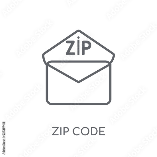 Zip code linear icon. Modern outline Zip code logo concept on white background from Delivery and logistics collection photo