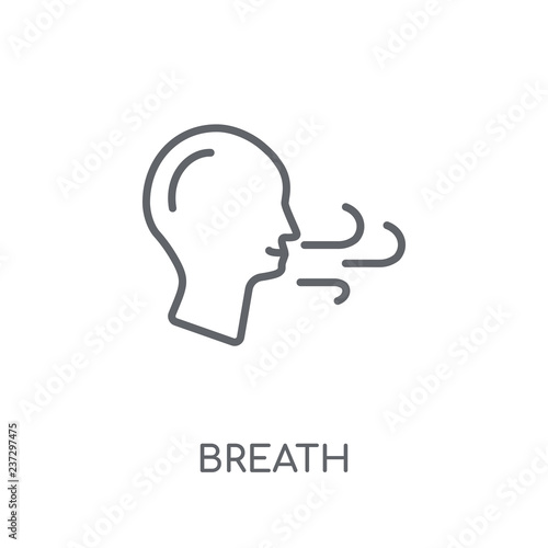 Breath linear icon. Modern outline Breath logo concept on white background from Dentist collection