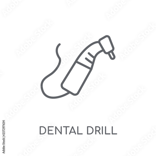 Dental drill linear icon. Modern outline Dental drill logo concept on white background from Dentist collection