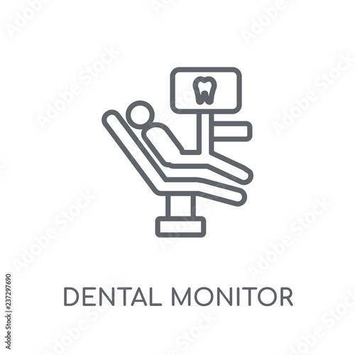 Dental Monitor linear icon. Modern outline Dental Monitor logo concept on white background from Dentist collection